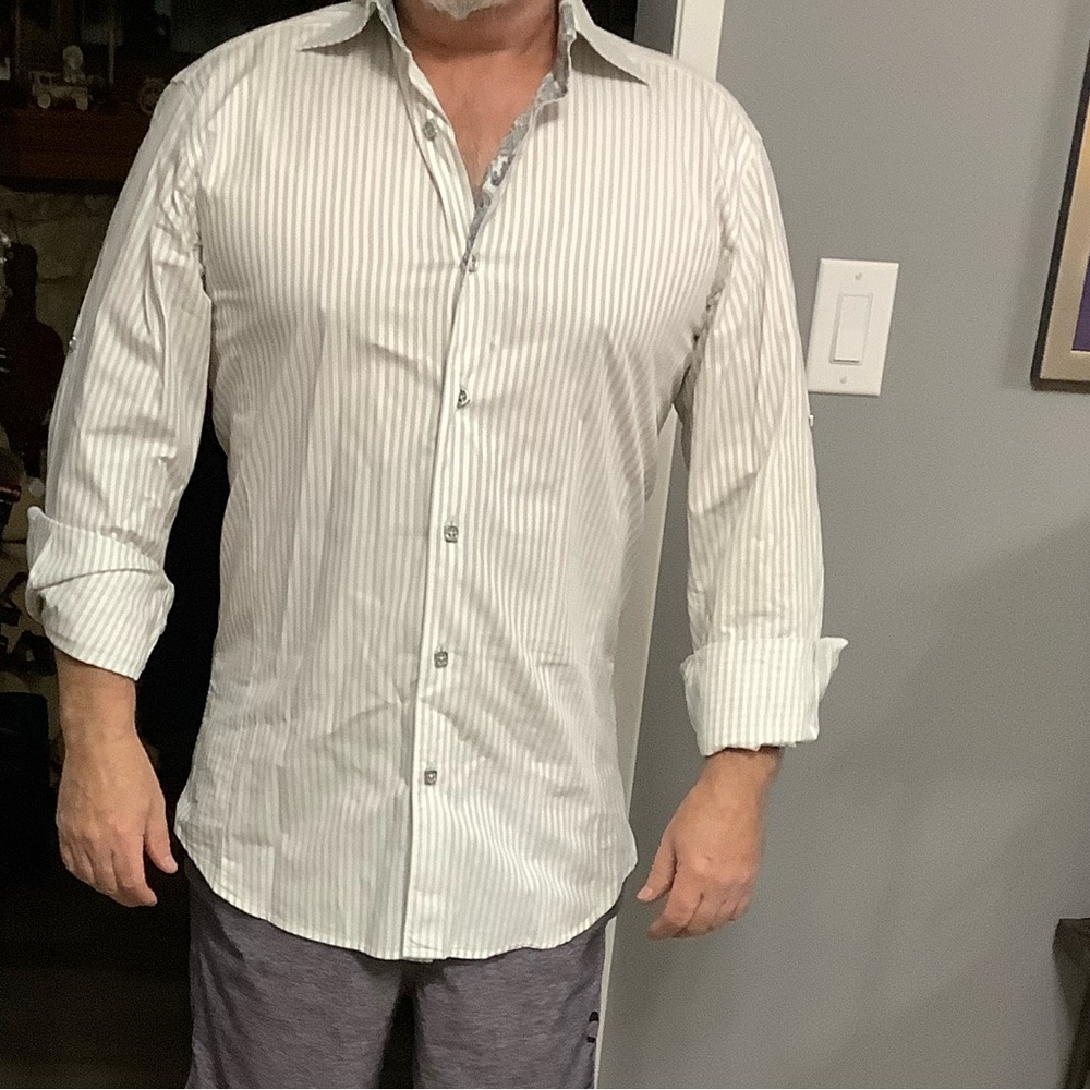 EUC Jared Lang striped shirt